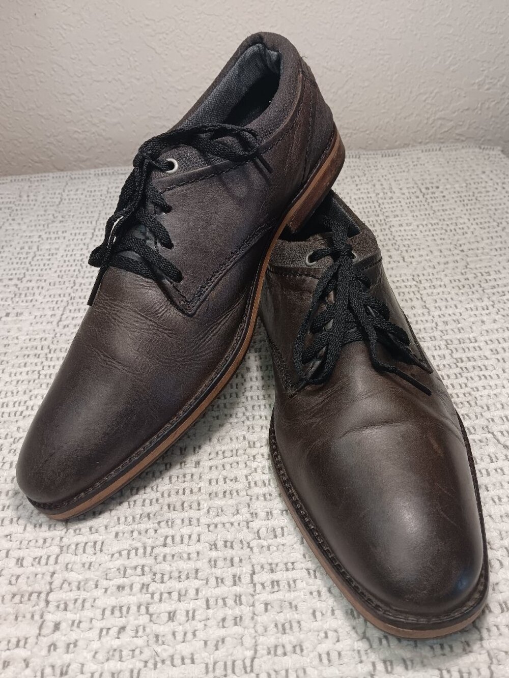 Bullboxer 'Jaspy' Men's Brown Leather Derby Shoes sz 9 US / 42 EU